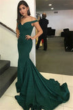 Charming Off-the-Shoulder Green Mermaid Sweetheart Beads Prom Dresses UK RJS382