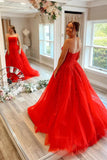 Cheap Red Long Prom Dresses Lace Applique Military Ball Gown Formal Dress RJS424 Rjerdress
