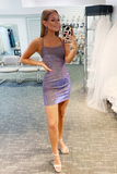 Cheap Spaghetti Strap Sparkly Homecoming Dresses