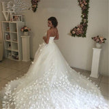 Cheap Sweetheart Tulle Wedding Dresses Beautiful Butterfly Beach Bride Dresses Rjerdress