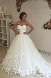 Cheap Sweetheart Tulle Wedding Dresses Beautiful Butterfly Beach Bride Dresses