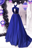 Cheap Unique Velvet Royal Blue Charming Sexy Back Ball Gown Floor-Length Prom Dresses RJS177 Rjerdress