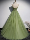 Chic Ball Gown Spaghetti Straps Prom Dress Tulle Floor Length Quinceanera Dress Rjerdress