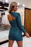 Chic Bodycon One Shoulder Short Sequin Homecoming Dresses RJS938 Rjerdress