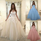 Chic Ivory Lace Appliques Straps Wedding Dresses with Tulle Cheap Prom Dresses P1025 Rjerdress