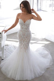 Chic Ivory Lace Mermaid Beach Wedding Dresses Sweetheart Rustic Boho Wedding Dresses W1054 Rjerdress
