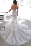 Chic Ivory Lace Mermaid Beach Wedding Dresses Sweetheart Rustic Boho Wedding Dresses W1054 Rjerdress