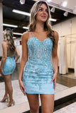 Chic Lace Appliques Short Mini Homecoming Dresses Princess Bodycon Cocktail Dress Rjerdress