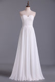 Chic Party Dresses Long A Line Strapless Chiffon Ivory Color Petite Size Under 200 Rjerdress