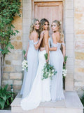Chiffon A Line Floor-Length Cheap Bridesmaid Dress Rjerdress
