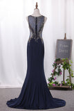Chiffon Mermaid Party Dresses Scoop With Beading Floor Length Rjerdress