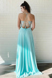 Chiffon Prom Dresses With Applique Sweep Train Spaghtti Straps Rjerdress
