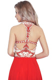 Chiffon Scoop Formal Dresses A Line With Beads&Rhinestones Chiffon Floor Length Rjerdress