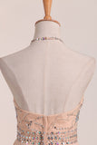Chiffon&Tulle Halter A Line Hoco Dress Beaded Bodice Short/Mini Rjerdress
