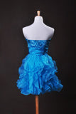 Collection Blue  A Line Sweetheart  Short/Mini Organza Cz Rjerdress