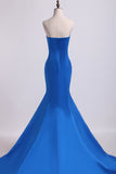 Concise Sweetheart Mermaid/Trumpet Prom Evening Dresses Elastic Satin Court Train Rjerdress
