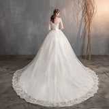 Court Train Scoop  A Line Wedding Dresses Tulle With Applique Rjerdress