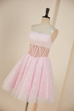 Cute A Line Sweetheart Lace up Strapless Tulle Homecoming Dress with Detachable Sleeves RJS866 Rjerdress