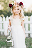 Cute Cap Sleeve Lace and Chiffon Ivory Flower Girl Dresses Wedding Apparel Rjerdress