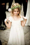 Cute Cap Sleeve Lace and Chiffon Ivory Flower Girl Dresses Wedding Apparel Rjerdress