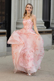 Cute Pink Tulle Lace Round Neck Princess Dress Prom Dress For Graduation
