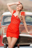 Cute Sweetheart Lace Applique Feathers Short Above Knee Homecoming Dress RJS280 Rjerdress