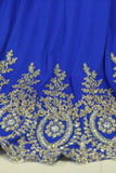 Dark Royal Blue Party Dresses Scoop Mermaid With Applique Spandex Sweep Train Size 18W Rjerdress