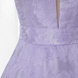Elegant A-Line Bateau Sleeveless Lilac Floral Satin Prom Dress Long Rjerdress