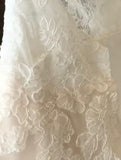 Elegant A Line Lace Appliques Deep V Neck Backless Halter Tulle Beach Wedding Dresses RJS858 Rjerdress