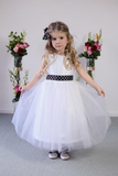 Elegant A-line White Tulle Long Romantic Flower Girl Dresses Rjerdress