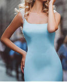 Elegant Amazing Beading Satin Scoop Mermaid Blue Backless Sleeveless Long Prom Dresses rjs225 Rjerdress