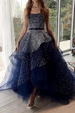 Elegant Ball Gown Navy Blue Strapless Prom Dresses Long Cheap Formal Dresses Rjerdress