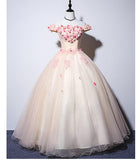 Elegant Ball Gown Off the Shoulder Long Lace up Sweetheart Tulle Quinceanera Dresses