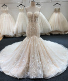 Elegant Bling Beading Sweetheart Mermaid Wedding Dresses