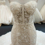 Elegant Bling Beading Sweetheart Mermaid Wedding Dresses Rjerdress