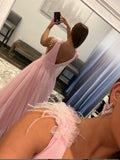 Elegant Deep V Neck Organza Pink Princess Prom Dresses Evening Dresses RJS401 Rjerdress