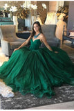 Elegant Green Ball Gown Sweetheart Strapless Sleeveless Quinceanera Prom Dresses UK RJS479
