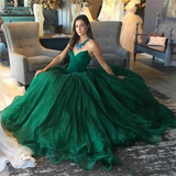 Elegant Green Ball Gown Sweetheart Strapless Sleeveless Quinceanera Prom Dresses UK RJS479 Rjerdress