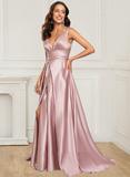 Elegant Long V-Neck Simple Elegant Prom Dresses Rjerdress