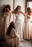 Elegant Mermaid Lace Sweetheart Beach Wedding Dresses Boho Bride Gowns With Zipper Up Rjerdress