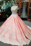 Elegant Off The Shoulder Ball Gown Bridal Dresses Lace Up With Appliques And Crystals
