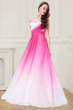 Elegant Ombre Light Plum Spaghetti Straps Sweetheart A-Line Chiffon Prom Dresses UK RJS361 Rjerdress