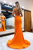 Elegant One Shoulder Lace Up Mermaid Beaded Stars Polyester Prom Dress With Slit Rjerdress