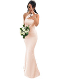 Elegant One Shoulder Satin Mermaid Bridesmaid Dresses With Slit Rjerdress