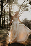 Elegant Strapless Sweetheart Ivory Chiffon Wedding Dresses Backless Wedding Gowns W1091 Rjerdress
