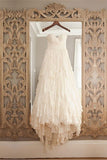 Elegant Sweetheart Spaghetti Straps Chiffon Ruffles Wedding Dresses Bride  Dresses Rjerdress