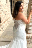 Elegant Sweetheart Strapless Wedding Dress With Appliques Mermaid Bride Dresses RJS994 Rjerdress