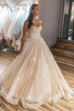 Elegant Tulle Sleeveless Prom Dresses Long Sequins Spaghetti Straps Evening Gowns RJS508