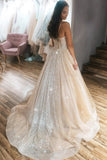 Elegant Tulle Sleeveless Prom Dresses Long Sequins Spaghetti Straps Evening Gowns RJS508 Rjerdress