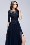 Elegant long lace long sleeve prom dress a line prom dress charming affordable prom dress RJS123 Rjerdress